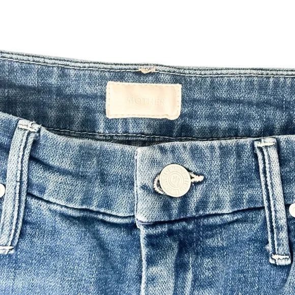 MOTHER The Looker Ankle Fray Jeans Chain of Destiny Medium Wash Size 29